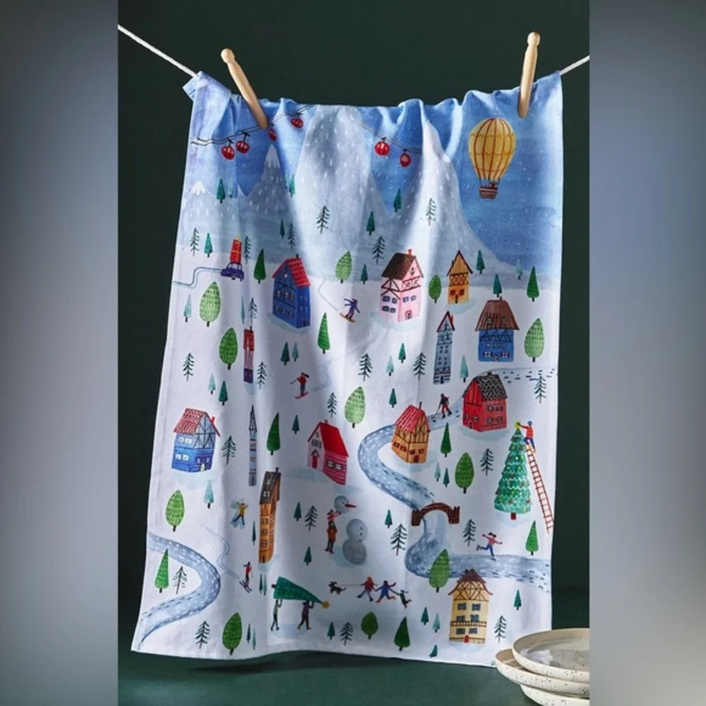 New🌟Holiday Village Dish Towel